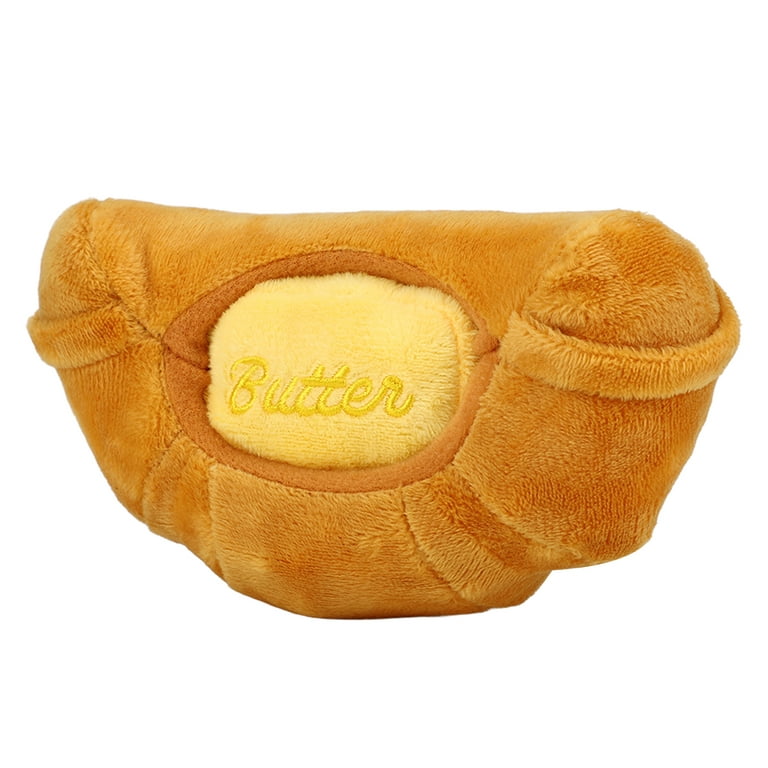 Zaqw Croissant Stuffed Toys,Croissant Plush Dog Toys Funny Interactive Dogs  Chew Squeak Toys For Dogs Puppies Cats Kittens,Dogs Chew Squeak Toys 