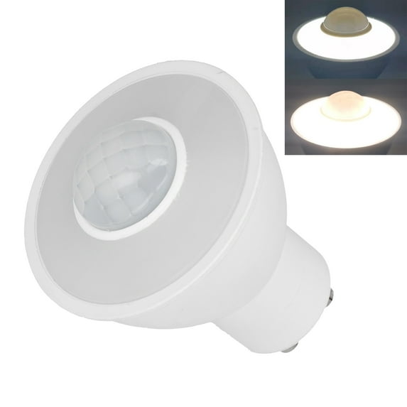 Zaqw GU10 Bulb Infrared Body Sensing Bulb 5W 500LM LED Bulb for Ceiling Corridor AC100-240V White Light,Sensor Bulb,Light Bulb