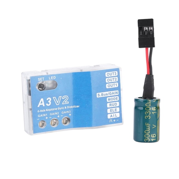 Zaqw Gyro Controller Stabilizer, RC Part,F50A 3-Axle Gyro A3 V2 Controller Stabilizer System For RC Fixed-wing Airplane