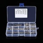 Zaqw Set Screw Assortment Kit, 240pcs, 304 Stainless Steel, with Hex Keys, Silver