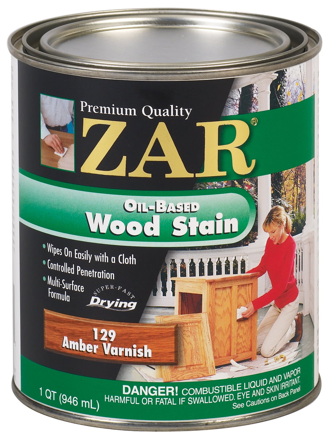 Zar  12912 1 Quart Amber Varnish  Oil Based Wood Stain