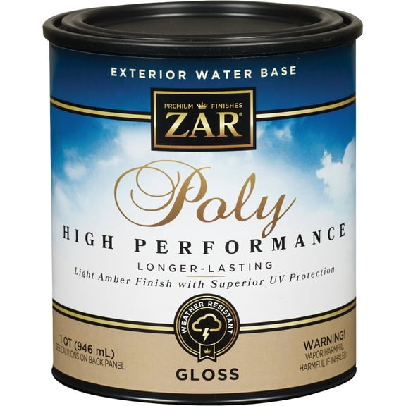 Zar 32612 1 Quart Clear Gloss Zar Exterior Water Based Polyurethane