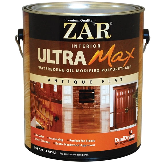 Zar 36413 1 Gallon Antique Flat Waterborne Oil Modified Polyurethane