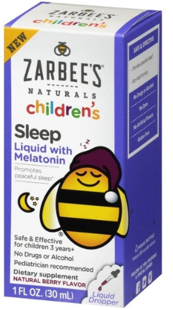 ZarBee's Naturals Children's Sleep Liquid with Melatonin, 1.1 oz (Pack