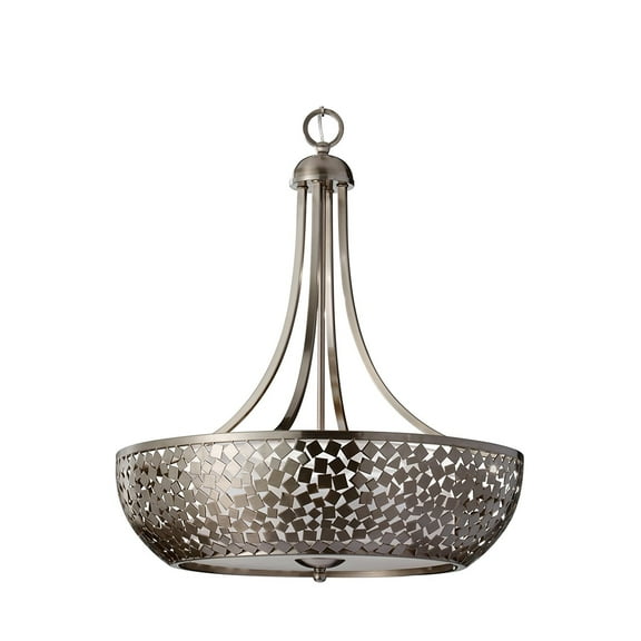 Zara 4 Light Pendant with Mirror Mosaic Shade Brushed Steel  Lighting Pendants