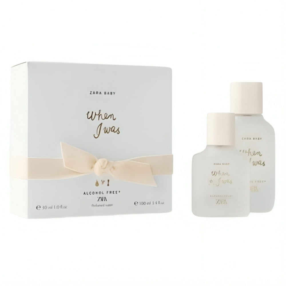 Zara Baby When I Was Alcohol-Free Perfumed Water Gentle for Babies with Aquatic Pear Powdery Florals & Silky Musks Eau de Toilette EDT 100ml + 30ml (3.4 fl. oz + 1.0 fl. oz)