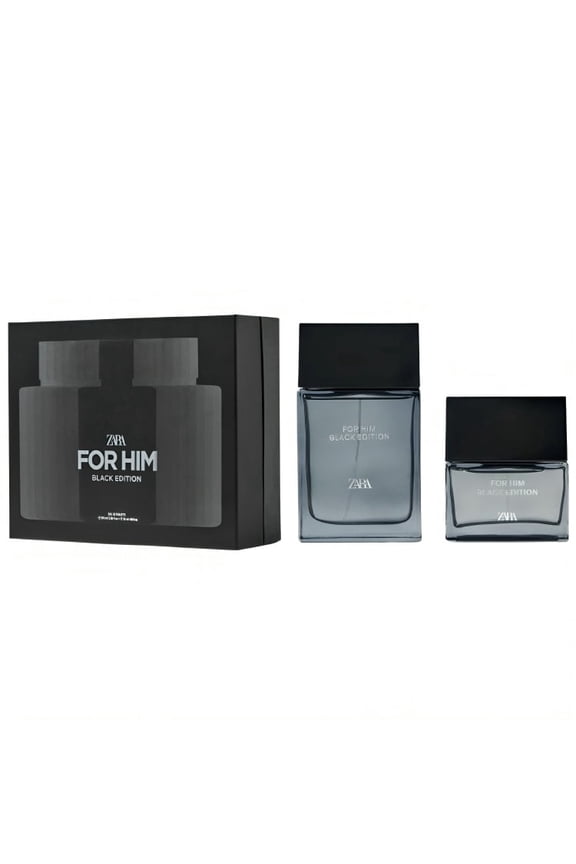 For Him Black Edition Set Perfume for Men Timeless Oriental Scent with Nutmeg, Orange Blossom & Cedar Fragrance Eau de Toilette EDT 100ml (3.4 fl. oz) + 50ml (1.7 fl. oz)