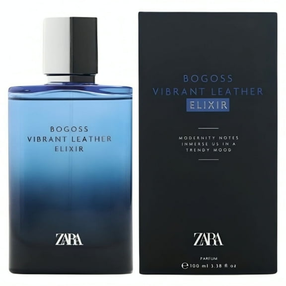 Zara Bogoss Vibrant Leather Elixir Men Perfume Intense & Long Lasting Fragrance with Bergamot Pineapple Leather & Woody Notes Scent EDP Eau de Parfum 100ml (3.4 fl. oz.)