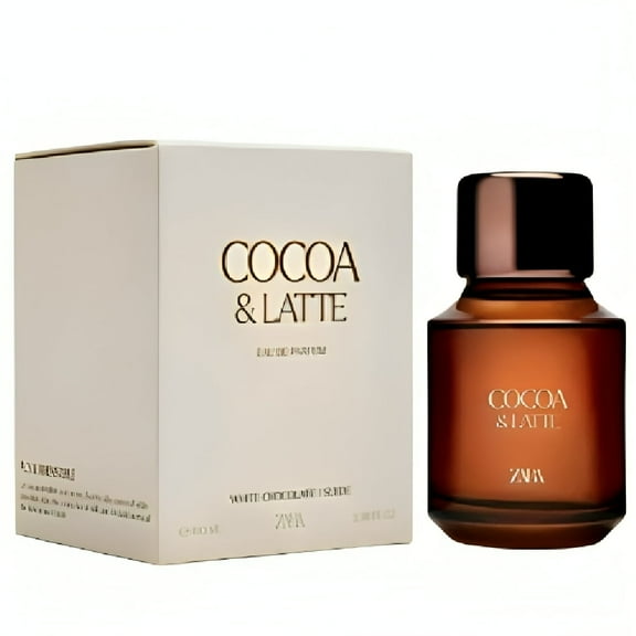 Zara Cocoa and Latte Perfume for Women Sweet and Luxurious Fragrance with White Milk and Dark Chocolate Whipped Cream Vanilla Passion Fruit and Peach Eau de Parfum Fragrance 100ml (3.4 fl. oz.)