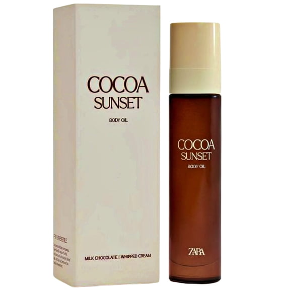 Zara Cocoa Sunset Body Oil for Women Sweet Milk Chocolate Vanilla with Fruity Passion Fruit & Peach Notes Moisturizing and Comforting Scent 50ml (1.7 fl. oz.)