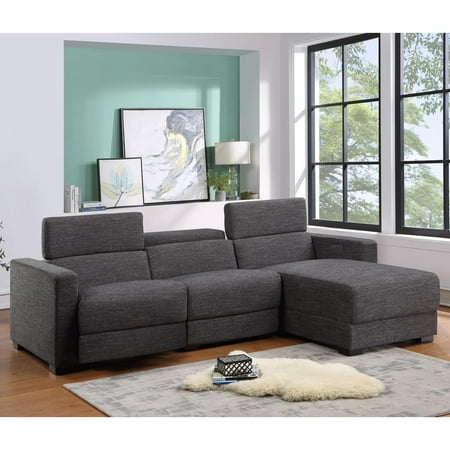 Zara Power Reclining Sectional - Charcoal