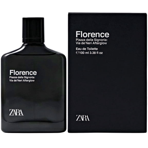 Zara Florence Piazza della Signoria Via De Neri Afterglow Perfume for Men Bitter Orange Saffron and Praline Scent Eau de Toilette 100ml (3.4 fl. oz.)