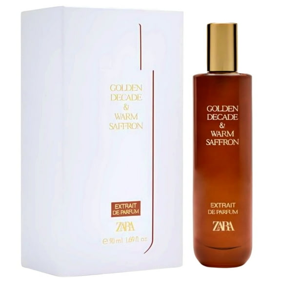 Zara Golden Decade Warm Saffron Perfume for Women Extrait de Parfum Intense and Spicy Scent with Violet Osmanthus and Suede Long Lasting 30% Essence Concentration 50ML (1.7 fl oz)