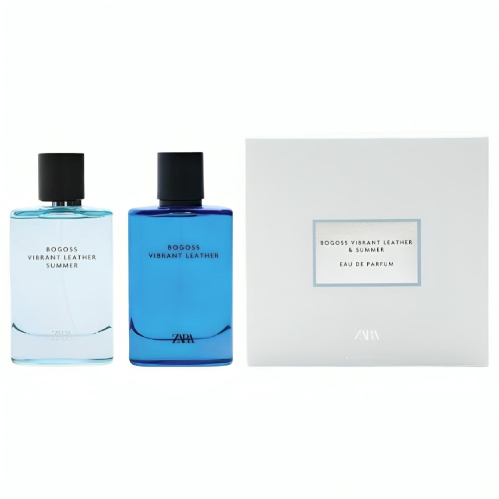 Zara Man Bogoss Vibrant Leather & Summer Cologne for Men Fragrance Set EDP Eau De Parfum 2x 100 ML (3.38 FL OZ)