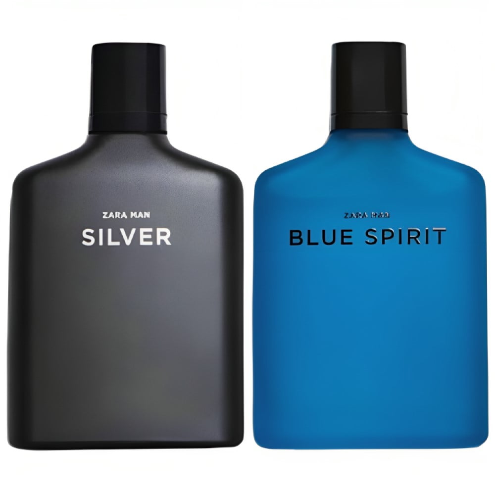 Zara Man Silver Blue Spirit Cologne for Men Fragrance Set EDT