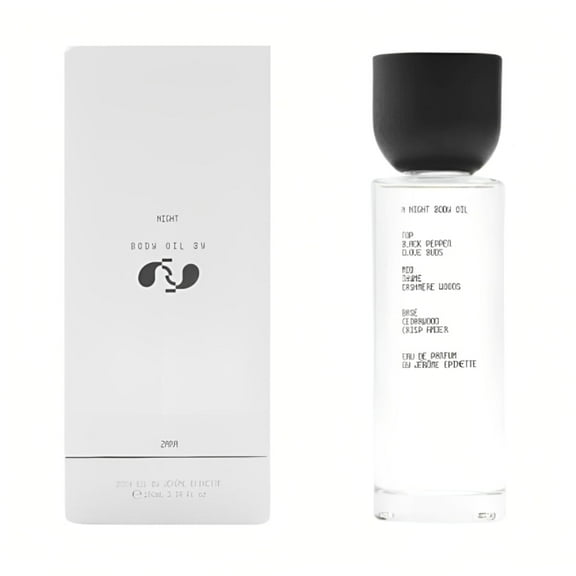 Zara A Night Fragrance Perfume Body Oil for Men Warm Scented with Black Pepper Smoked Woods & Amber by Jrme Epinette Eau de Parfum EDP 100ml (3.4 fl. oz)