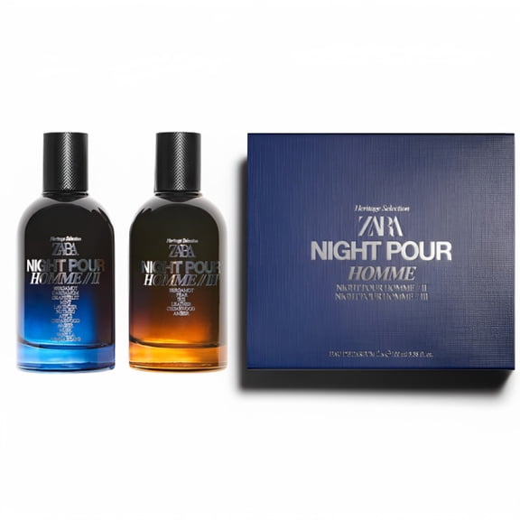 Zara Night Pour Homme II + Homme III Cologne for Men EDP Eau De Parfum 2x 100 ML (3.4 FL OZ)