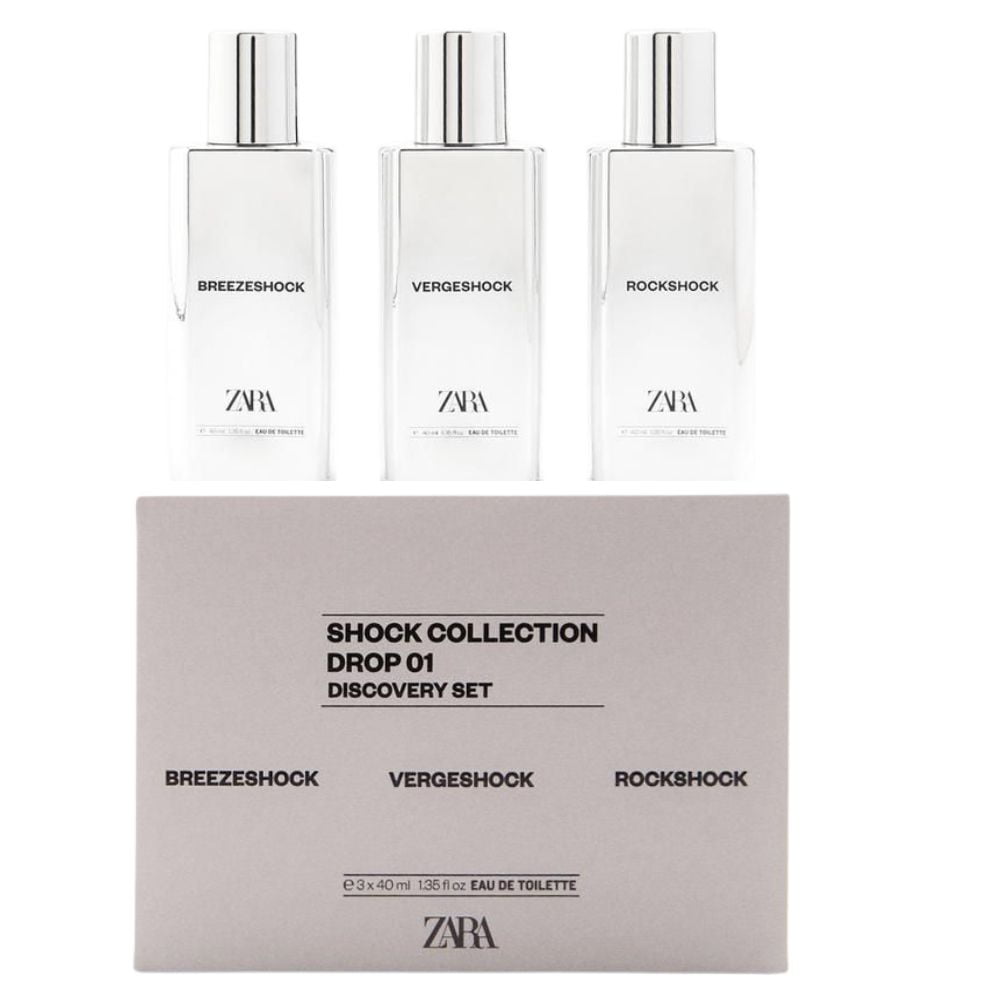 Zara Shock Discovery Set of 3 Men's Cologne Includes Fragrances