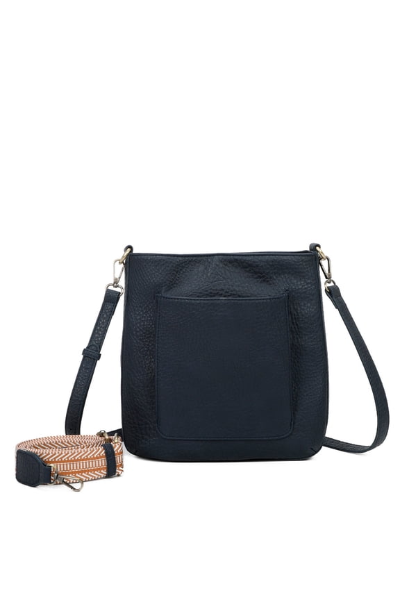 Zara Vegan Leather Multi Strap Crossbody Ampere Creations - Navy Blue