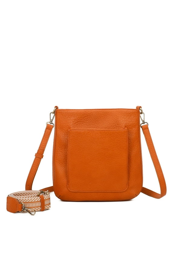 Zara Vegan Leather Multi Strap Crossbody - Cognac