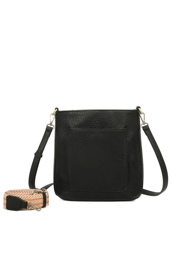 Zara Vegan Leather Multi Strap Crossbody by Ampere Creations - Black