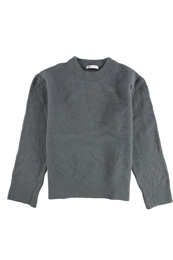 Womens Solid Pullover Sweater, Grey, Medium