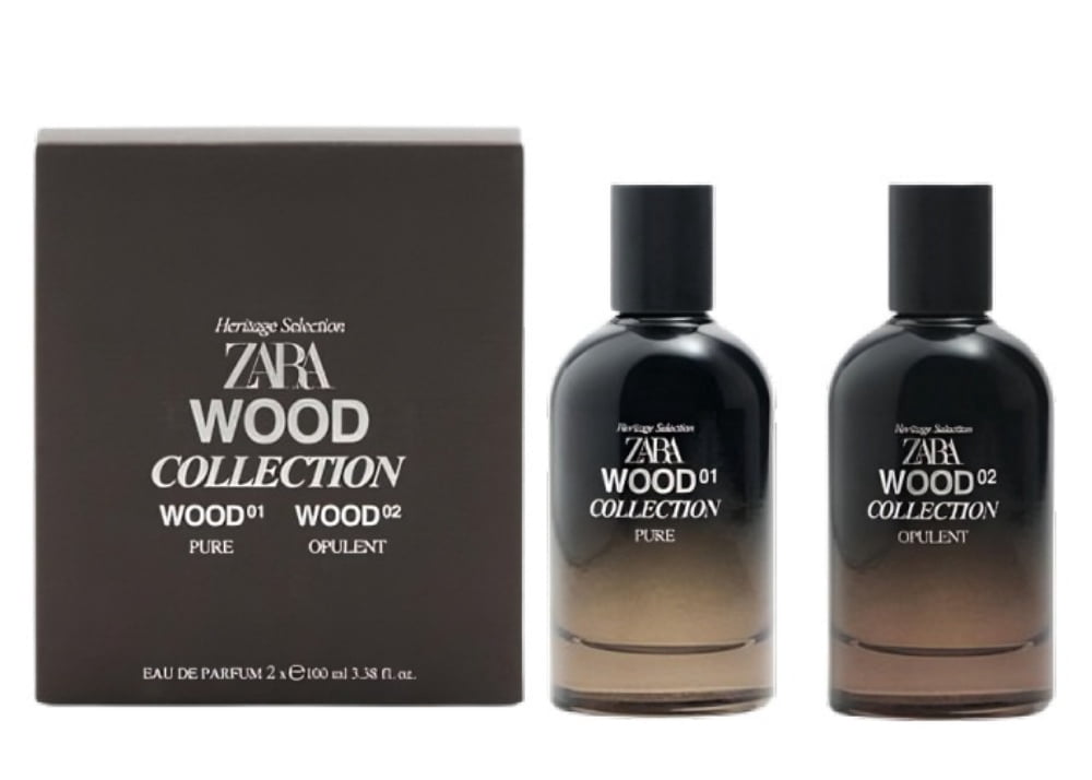 Zara Wood Collection 01 & 02 Perfume Unisex EDP Set 2x 100ML (3.38