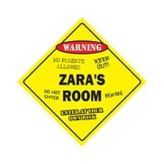 Zara's Room Sign Crossing Zone Xing | Indoor/Outdoor | 12" Tall kids bedroom decor door children's name boy girl