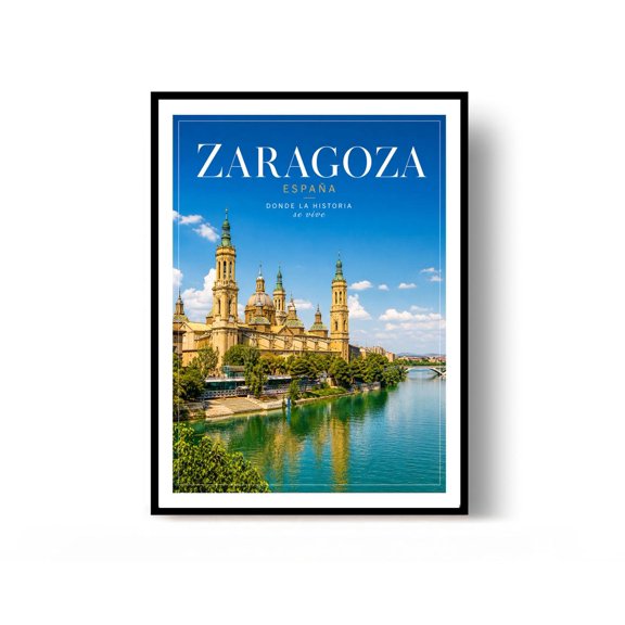 Zaragoza Spain City Travel Wall Art Decor Unframed Paper Print