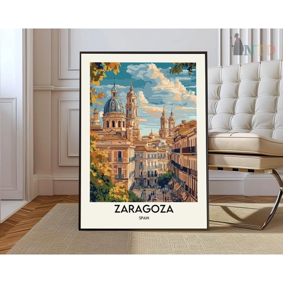 Zaragoza Spain Historic City Poster Unframed Paper Print