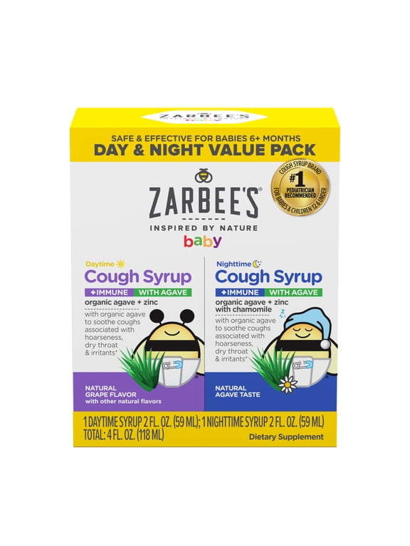 Zarbees Baby Daytime and Nighttime Cough Syrup + Immune Value Pack, 2X 4 fl. oz.
