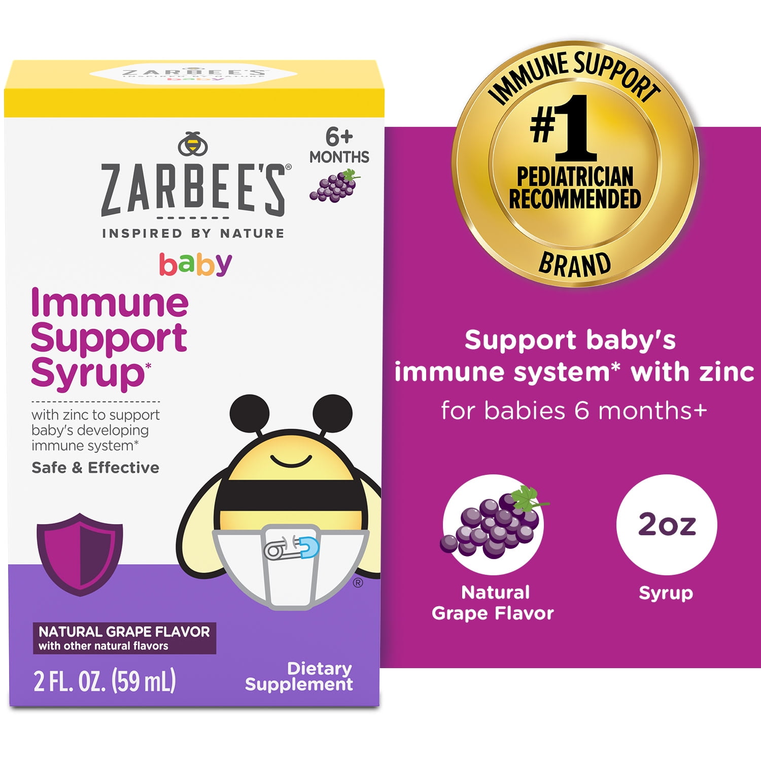 Zarbee's Baby Immune Support Syrup 2 fl. oz