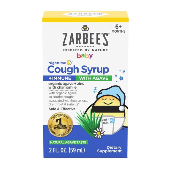 Zarbee's Baby Nighttime Cough Syrup + Immune, Agave Taste, 2 fl. oz
