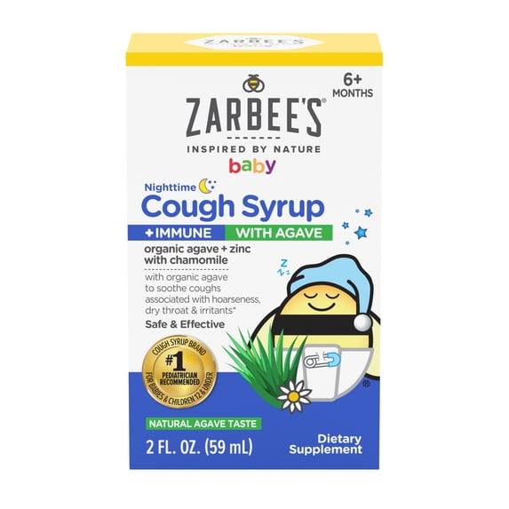 Zarbee's Baby Nighttime Cough Syrup + Immune, Agave Taste, 2 fl. oz