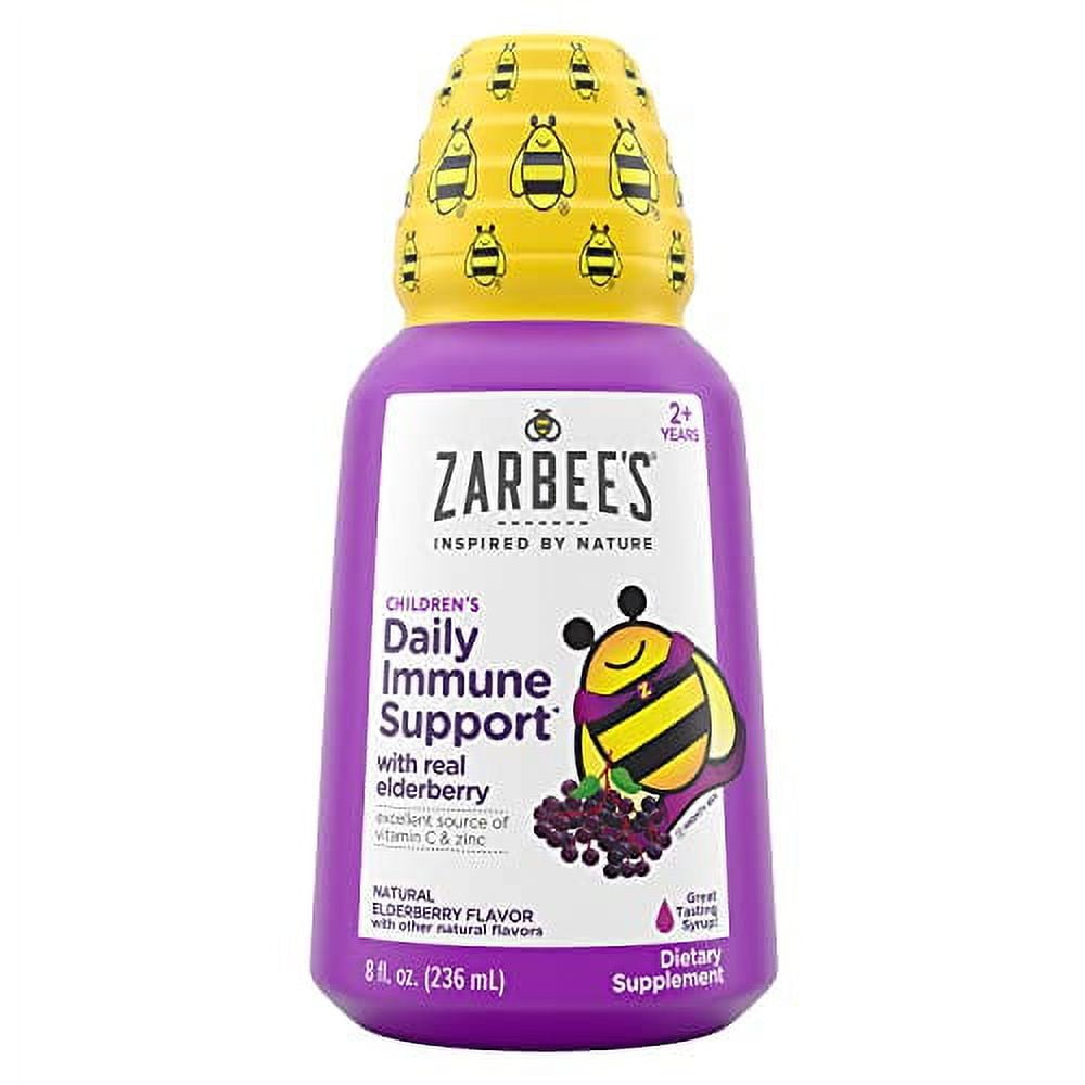 Zarbee's Black Elderberry Syrup for Kids, Daily Immune Support with