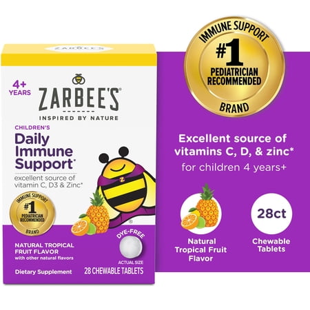 Zarbee's Children's Daily Immune Support Chewable Tablet, 28 Count