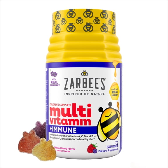 Zarbee's Childrens Multivitamin + Immune Gummies, Berry, 70 Count