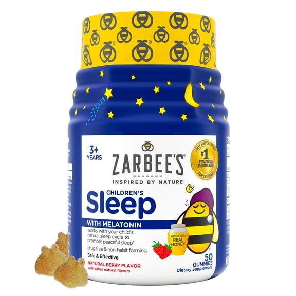 Zarbee's Children's Sleep Gummies with Melatonin, Berry, 50 Count