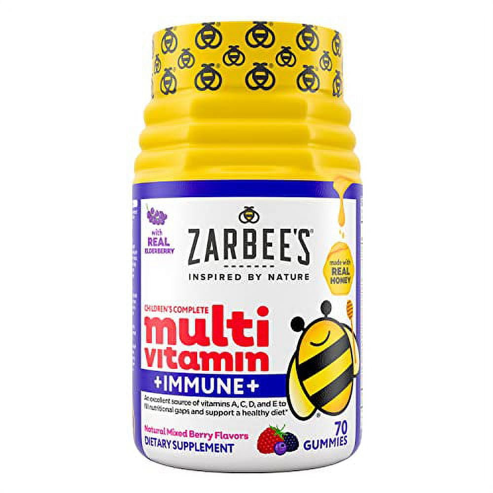 Zarbee's Complete Kids Multivitamin Gummies + Immune Support, Children Vitamins Gummy With