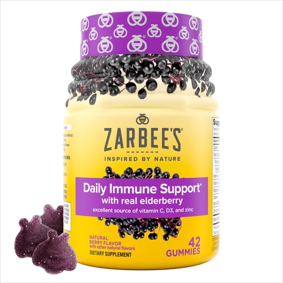 Zarbee's Daily Immune Support* Gummies with Real Elderberry, 42 Count