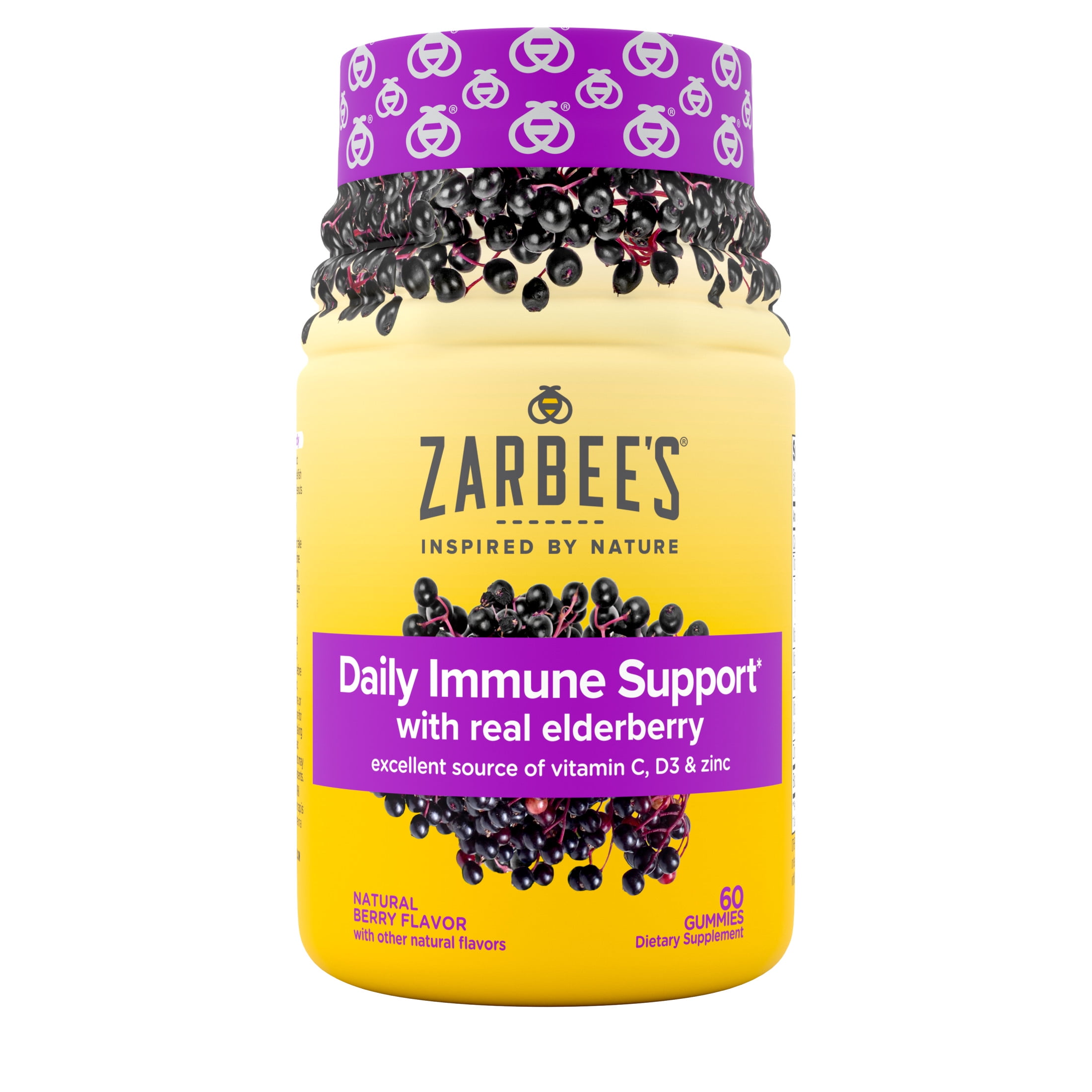 Zarbee's Daily Immune Support* Gummies with Real Elderberry, 60 Count