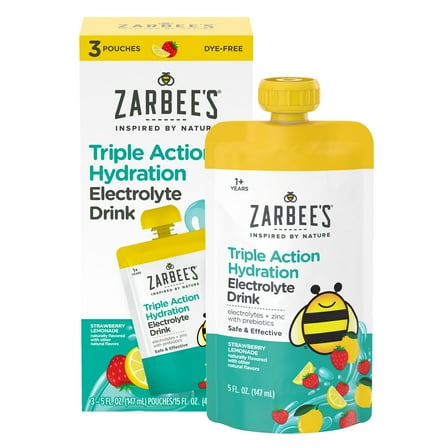 Zarbee's Kids Triple Action Hydration Electrolyte Drink, 3 x 5 fl. oz