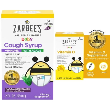 Zarbee's® Baby Agave Cough Syrup & Baby Vitamin D Supplement Bundle