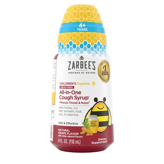 Zarbee's Kid's All-in-One Day Cough + Mucus, Throat, & Nasal, 4 fl. oz