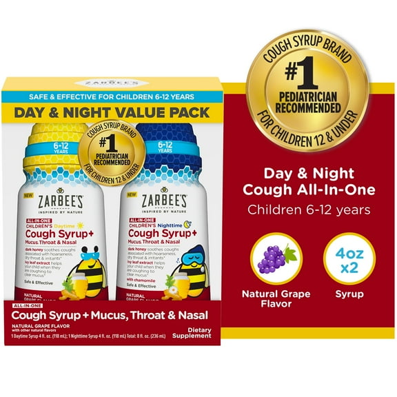 Zarbee's Kid's All-in-One Day & Night Cough + Mucus & Throat, 4 fl. oz