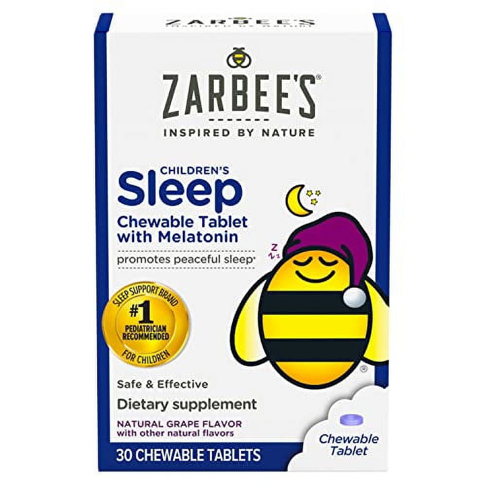 Zarbee's Kids 1mg Melatonin Chewable Tablet, DrugFree & Effective