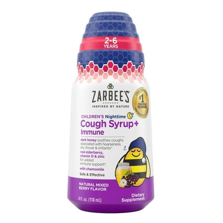 Zarbee’s Kids Cough + Immune Nighttime for Children 2-6 (Pack of 8)