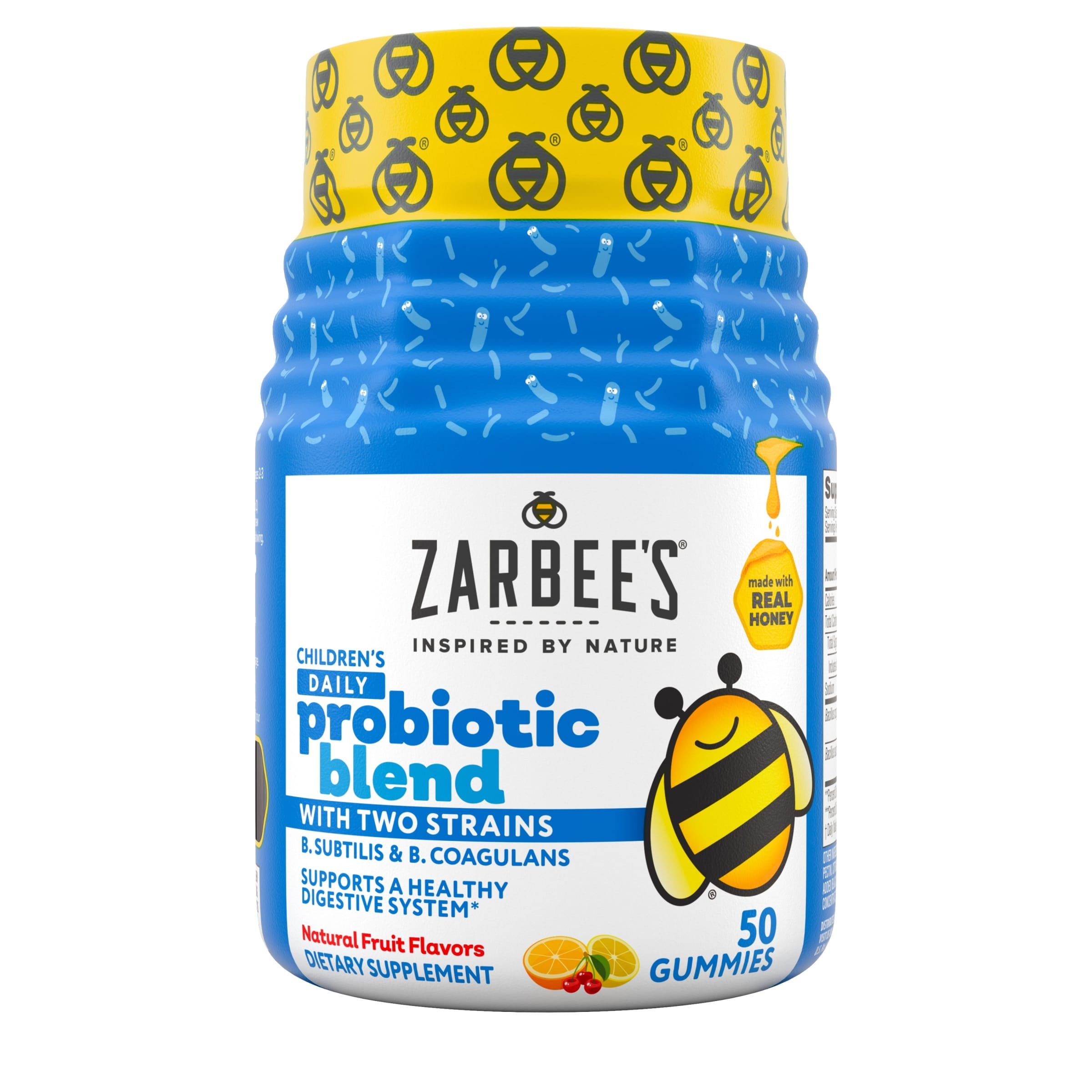 Zarbee's Kids Daily Probiotic Gummies, Digestive Support, Fruit, 50ct