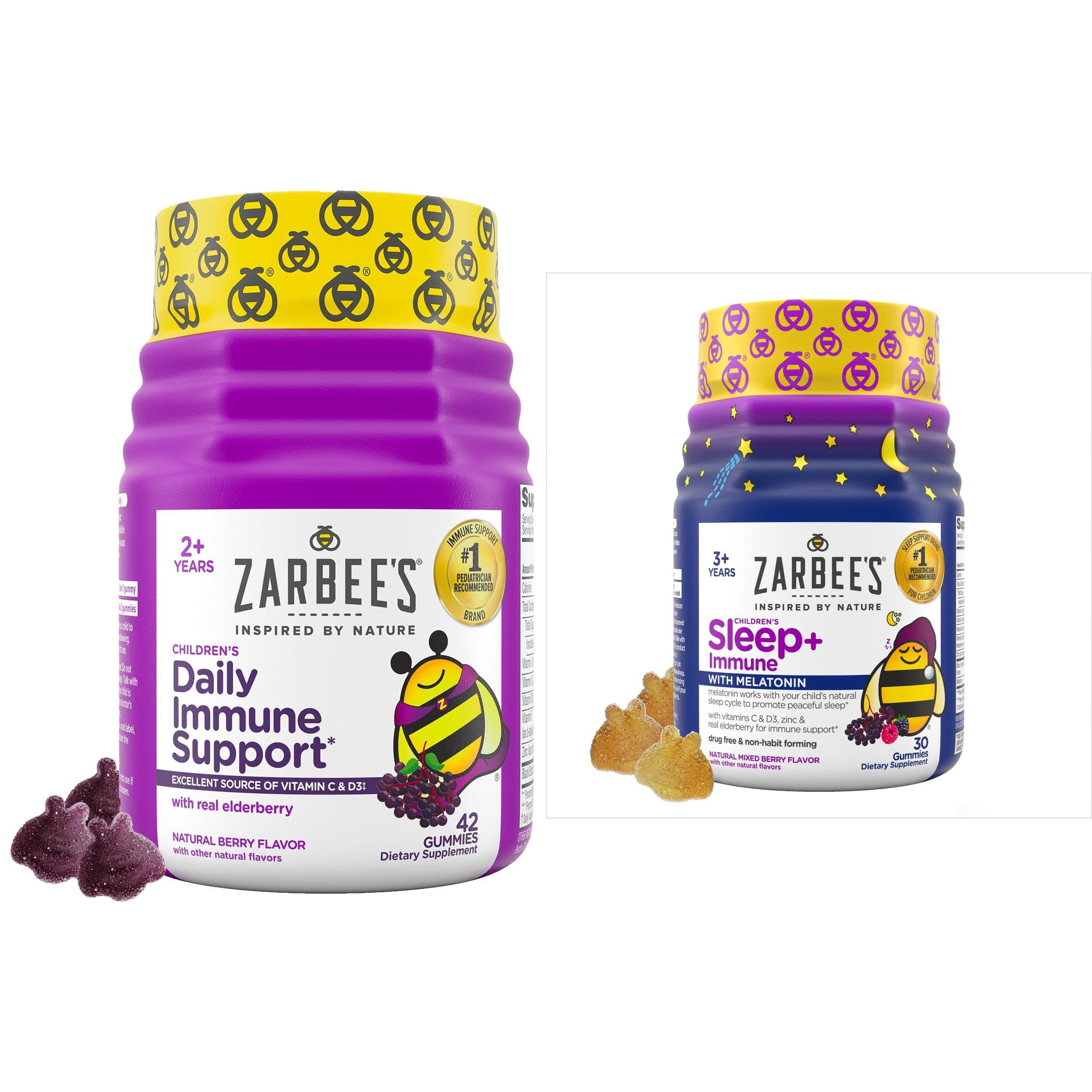 Zarbee's Kids Immune Support Day & Night Gummies Bundle, 42ct + 30ct