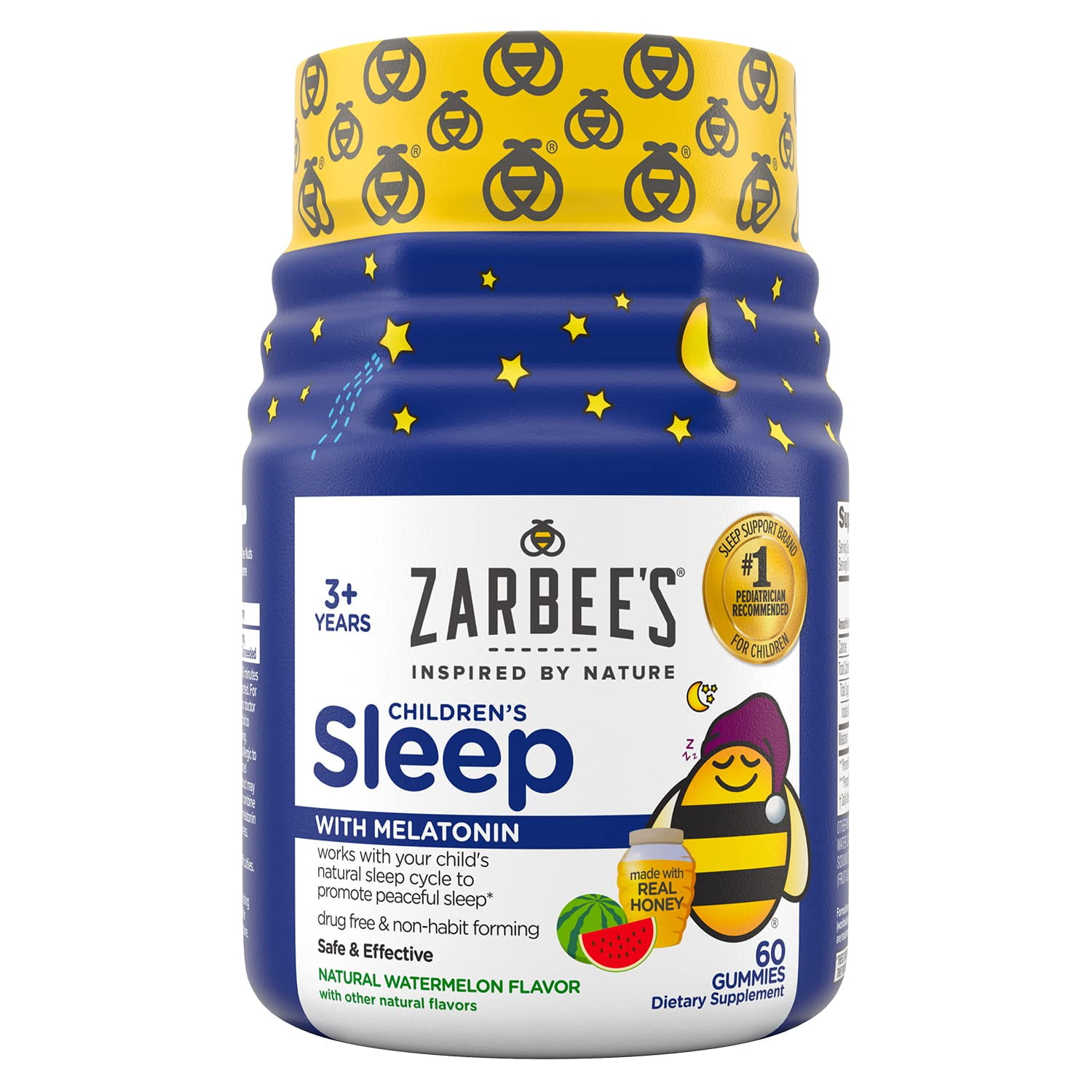 Zarbee's Kids Melatonin Gummy, 1mg Childrens Sleep Aid Supplement, Drug ...